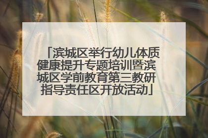 滨城区举行幼儿体质健康提升专题培训暨滨城区学前教育第三教研指导责任区开放活动