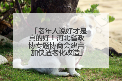 老年人说好才是真的好！河北省政协专题协商会建言加快适老化改造