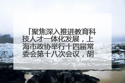 聚焦深入推进教育科技人才一体化发展，上海市政协举行十四届常委会第十八次会议，胡文容出席并讲话