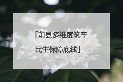 萧县多维度筑牢民生保障底线