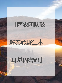 西农团队破解秦岭野生木耳基因密码