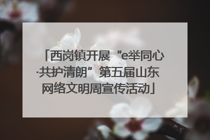 西岗镇开展“e举同心·共护清朗”第五届山东网络文明周宣传活动