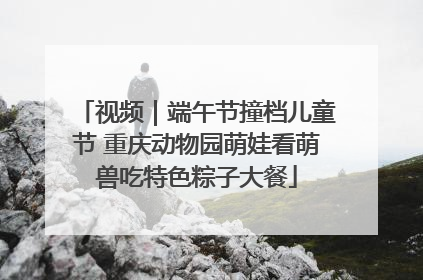 视频｜端午节撞档儿童节 重庆动物园萌娃看萌兽吃特色粽子大餐