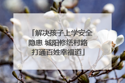 解决孩子上学安全隐患 城阳修缮村路打通百姓幸福道