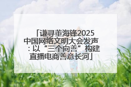 谦寻董海锋2025中国网络文明大会发声：以“三个向善”构建直播电商善意长河