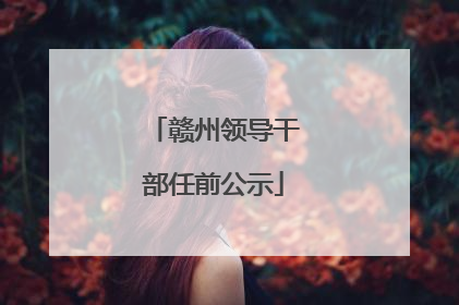 赣州领导干部任前公示