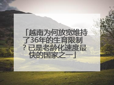 越南为何放宽维持了36年的生育限制？已是老龄化速度最快的国家之一