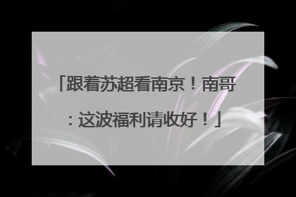 跟着苏超看南京！南哥：这波福利请收好！
