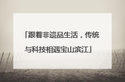 跟着非遗品生活，传统与科技相遇宝山滨江