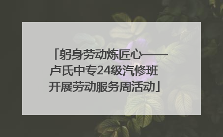 躬身劳动炼匠心——卢氏中专24级汽修班开展劳动服务周活动