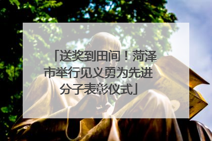 送奖到田间！菏泽市举行见义勇为先进分子表彰仪式