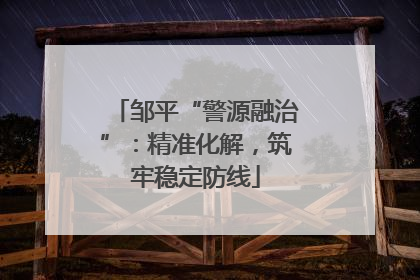 邹平“警源融治”：精准化解，筑牢稳定防线