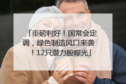 重磅利好！国常会定调，绿色制造风口来袭！12只潜力股曝光