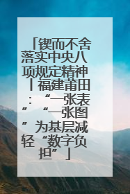 锲而不舍落实中央八项规定精神丨福建莆田：“一张表”“一张图”为基层减轻“数字负担”