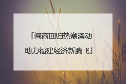 闽商回归热潮涌动 助力福建经济新腾飞