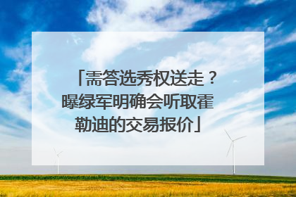 需答选秀权送走？曝绿军明确会听取霍勒迪的交易报价