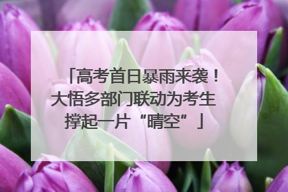 高考首日暴雨来袭！大悟多部门联动为考生撑起一片“晴空”