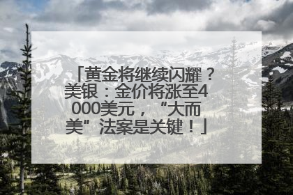 黄金将继续闪耀？美银：金价将涨至4000美元，“大而美”法案是关键！