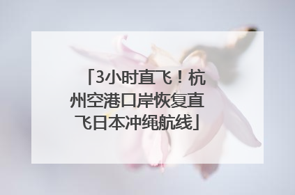 3小时直飞！杭州空港口岸恢复直飞日本冲绳航线