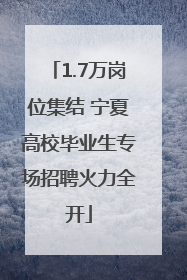1.7万岗位集结 宁夏高校毕业生专场招聘火力全开