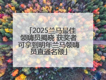 2025兰马最佳领嗨员揭晓 获奖者可拿到明年兰马领嗨员直通名额