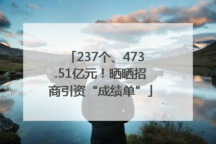 237个、473.51亿元！晒晒招商引资“成绩单”