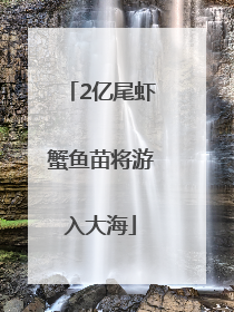 2亿尾虾蟹鱼苗将游入大海
