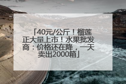 40元/公斤！榴莲正大量上市！水果批发商：价格还在降，一天卖出2000箱