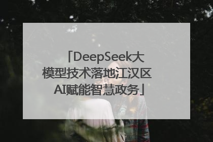 DeepSeek大模型技术落地江汉区 AI赋能智慧政务